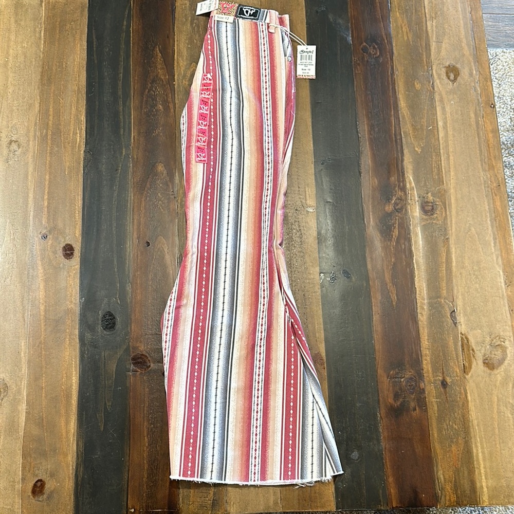 NWT - Cowgirl Hardware Flare Jeans, Striped